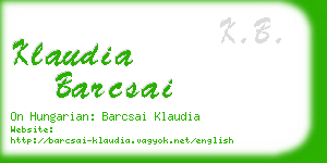 klaudia barcsai business card